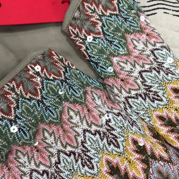 HUGO BOSS Multi-Color Chevron Sequin Mini Skirt - Picture 8 of 11